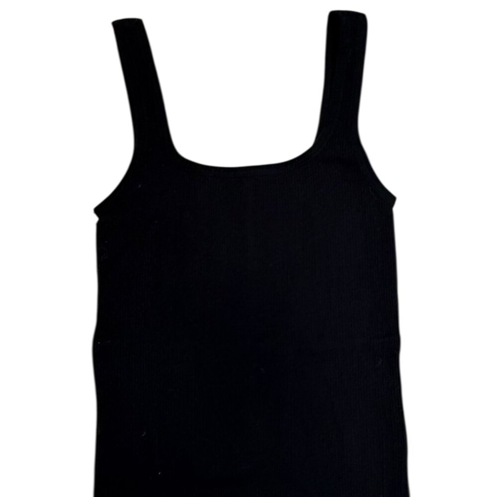 ODODOS Black Ribbed Tank Top XS/S – Stretchy Everyday Essential